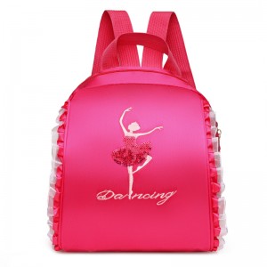 TRUST-U Novu saccu di ballu zainu à doppia spalla per zitelli saccu di scola di ballettu latinu cù ricamu stampa saccu di ballu di principessa per zitelle