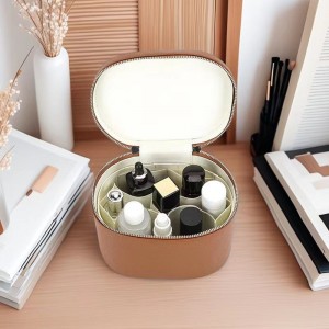 Rentas sempadan Baru Popular PU Kulit Pembahagi Boleh Tanggal Beg Peralatan Mandi Beg Simpanan Mudah Alih untuk Beg Kosmetik Perjalanan Perniagaan