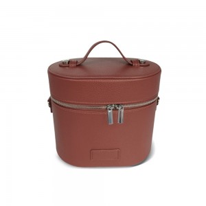 TRUST-U Cross-border Oval Single-shoulder PU Makeup Bag Portable Large Capacity Cosmetics Storage Box Travel Waterproof Storage Toiletry Bag