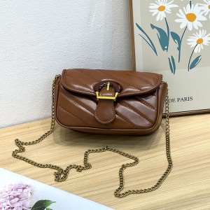 TRUST-U Csíkos, steppelt láncos táska, egyszínű, exkluzív textúrájú, Chanel stílusú divatos válltáska