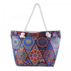 Trust-U Trendy Blue Geometric Beach Travel Tote Bag – Toy Storage, Handheld Shoulder Bag, Versatile Fashionable Women’s Carryall