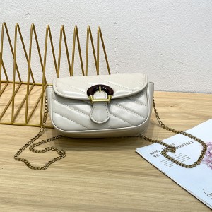 Mála slabhra cuilteáilte stríocach TRUST-U, dath soildí, uigeacht ardchaighdeáin, mála gualainn faiseanta i stíl Chanel