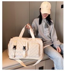 TRUST-U Fashion sports dry and wet separation fitness bag large capacity expansion portable travel bag with trolley and shoe compartment