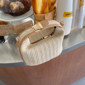 TRUST-U Woven bag, Korean style, straw bucket bag, convenient small bag, casual women’s bag, handbag, shoulder bag, crossbody bag