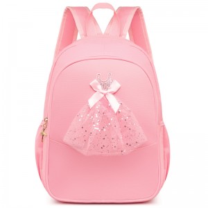 TRUST-U Dance bag children’s double shoulder dance backpack ballet school bag girl princess net red pink dance bag