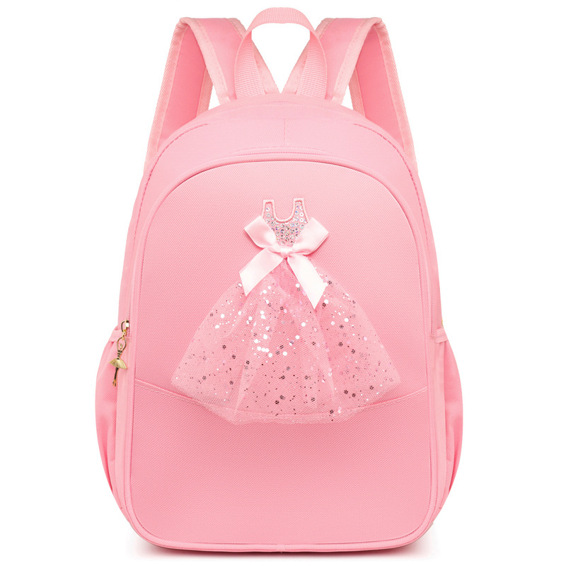 TRUST-U Dance bag Children's two shoulder dance backpack ballet school bag girl Princess net red pink dance bag