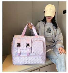 TRUST-U Fashion sports dry and wet separation fitness bag large capacity expansion portable travel bag with trolley and shoe compartment