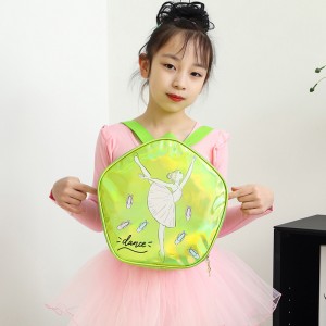 TRUST-U กระเป๋าเต้นรำเด็ก กระเป๋าเป้สะพายหลังเต้นรำผู้หญิง กระเป๋าเก็บของบัลเล่ต์ละติน กระเป๋าสะพายไหล่ลายการ์ตูนน่ารักสไตล์เจ้าหญิง