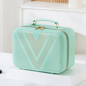 TRUST-U រចនាបថថ្មីជាមួយនឹងពន្លឺ LED កញ្ចក់ភាពស្រស់ស្អាត កាបូបស្ពាយគ្រឿងសម្អាង កាបូបដាក់ឥវ៉ាន់ ប្រអប់ដាក់គ្រឿងសម្អាងចល័តពហុមុខងារ