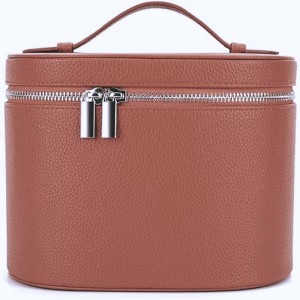 กระเป๋าเครื่องสำอางหนัง PU ลายลิ้นจี่ TRUST-U ความจุขนาดใหญ่ กระเป๋าเครื่องสำอางแบบพกพาสำหรับเดินทางพร้อมช่องจัดระเบียบ กล่องเก็บเครื่องประดับ