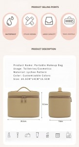 TRUST-U Cross-border PU 3D Makeup Case Travel Cosmetics Leather Women’s Makeup Bag Large Capacity Waterproof Cosmetics Storage Bag