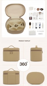 TRUST-U Cross-border PU 3D Makeup Case Travel Cosmetics Leather Women’s Makeup Bag Large Capacity Waterproof Cosmetics Storage Bag