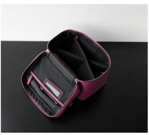 TRUST-U niche let luksuriøs moderigtig stor kapacitet første lags kosmetiktaske i kohud med spejl og flere rum til rejsemakeup