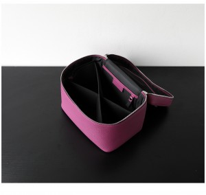 TRUST-U niche let luksuriøs moderigtig stor kapacitet første lags kosmetiktaske i kohud med spejl og flere rum til rejsemakeup