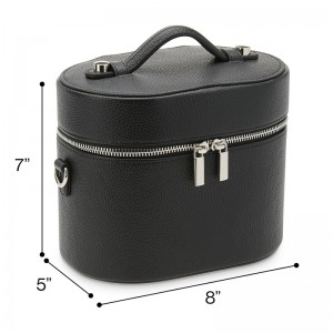 TRUST-U Leather Detachable Handheld Makeup Bag for Women, Large Capacity Portable Light Luxury High-End Travel Leather Toiletry Storage Bag