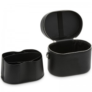 TRUST-U Leather Detachable Handheld Makeup Bag for Women, Large Capacity Portable Light Luxury High-End Travel Leather Toiletry Storage Bag