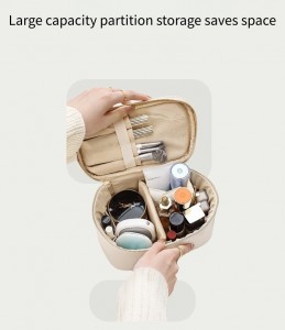 TRUST-U light luxury PU leather makeup case multi-layer partitioned makeup bag new style portable toiletry bag skincare products storage bag