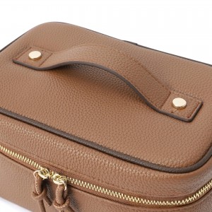 TRUST-U Japan Amazon Qaabka Cusub ee Saxda ah ee Maqaar ee Boorsada Qurxinta Dumarka, Lychee Texture Large Capacity Handheld Boorsada Kaydinta Quruxda ee Haweenka