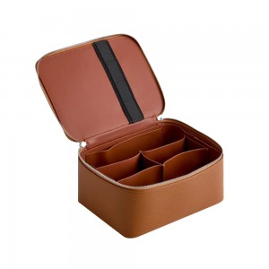 TRUST-U កាបូបដាក់គ្រឿងសម្អាងស្បែកដែលមានសមត្ថភាពធំឆ្លងព្រំដែន កាបូបដាក់គ្រឿងសំអាង PU ចល័តកម្រិតខ្ពស់