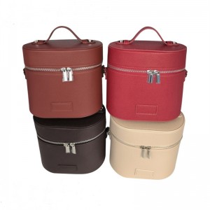 TRUST-U Cross-border Oval Single-shoulder PU Makeup Bag Portable Large Capacity Cosmetics Storage Box Travel Waterproof Storage Toiletry Bag