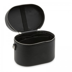 TRUST-U Leather Detachable Handheld Makeup Bag for Women, Large Capacity Portable Light Luxury High-End Travel Leather Toiletry Storage Bag