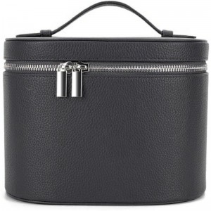 กระเป๋าเครื่องสำอางหนัง PU ลายลิ้นจี่ TRUST-U ความจุขนาดใหญ่ กระเป๋าเครื่องสำอางแบบพกพาสำหรับเดินทางพร้อมช่องจัดระเบียบ กล่องเก็บเครื่องประดับ