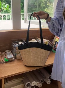 TRUST-U Straw bag, French retro style, beach casual chic, versatile, woven basket bag, fashionable shoulder bag